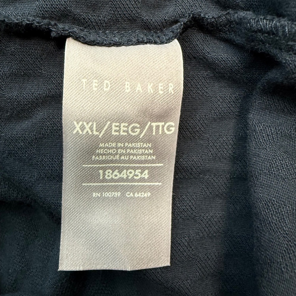 Ted Baker Mens XXL Navy Blue Textured Cotton Polo Shirt Short Sleeve Tipped - Picture 6 of 10